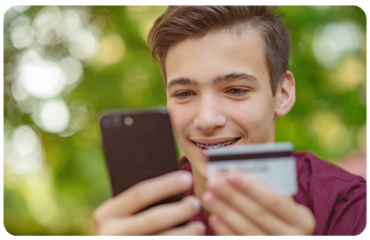 Teenager on phone